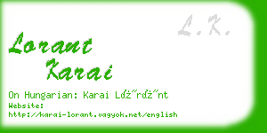 lorant karai business card